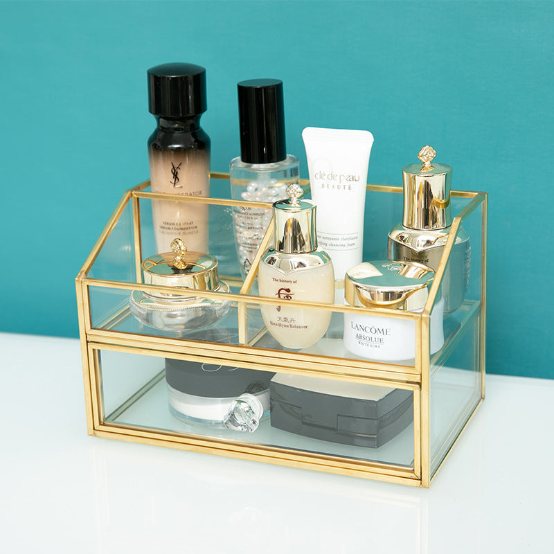 Web celebrity glass nail makeup storage Organizer