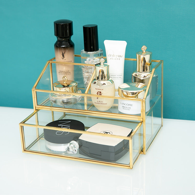 Web celebrity glass nail makeup storage Organizer