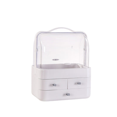 Double Drawer Dust Cover Makeup Storage Box