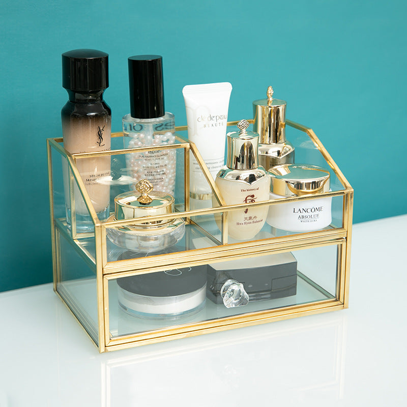 Web celebrity glass nail makeup storage Organizer
