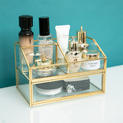 Web celebrity glass nail makeup storage Organizer